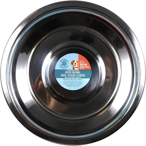 Greenbrier Kennel Club - Set of 4 - Stainless Steel Metal Dog Bowls - Each Bowl is 52.4 OUNCES (1.6 QUARTS), 8" Diameter x 2.5" Deep