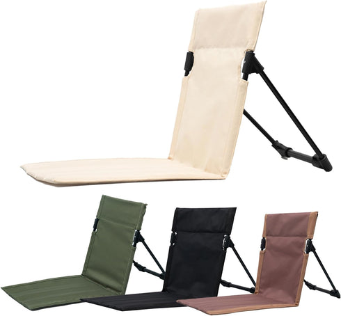 LINASHI Folding Camping Chair with Backrest, Storage Bag Detachable Waterproof Beach Stool Portable Seat Cushion