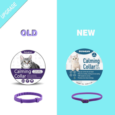Calming Collar for Cats - Pheromone Calm Collars for Anxiety Relief, Adjustable Waterproof 2 Pack for Small Medium Large