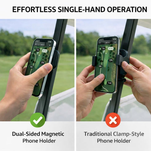 meexzoom 360 12-17 Magnetic Phone Holder for Golf Cart, Rotation Phone Mount with Strong Magnet, Compatible