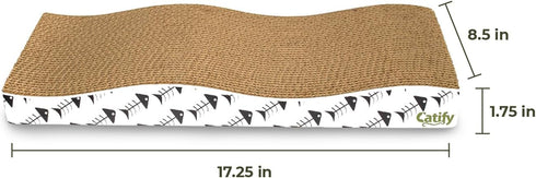 Best Pet Supplies Cat Scratcher, Wave Shaped Reversible Cardboard, Durable, Claw Safe, Natural Recycled Materials, Pack