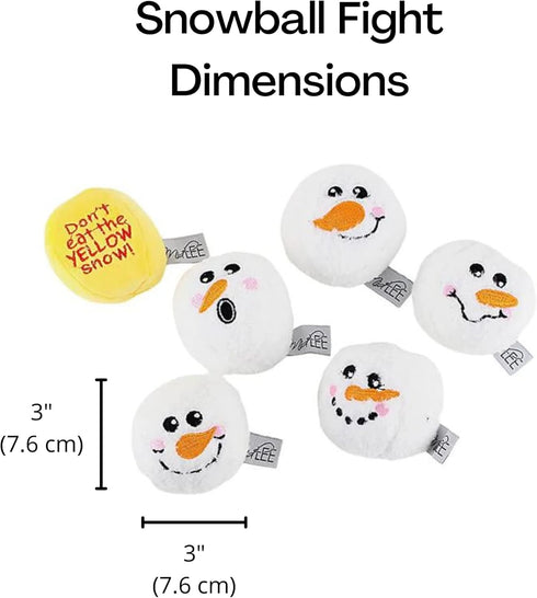 Midlee Snowball Fight Plush Dog Toy - 3"