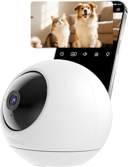 Noorio 4K Security Indoor Camera, 5GHz WiFi Security Camera, Pet/Dog/Baby Camera with Phone
