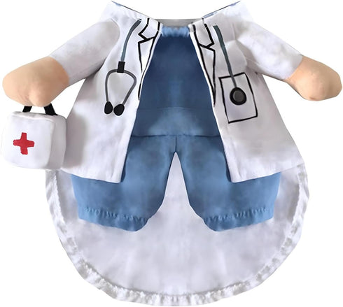 NACOCO Dog Cat Doctor Costume - Pet Doctor Clothing Halloween Jeans Outfit Apparel (M)