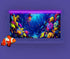 48X20IN Blacklight Ocean HD 3D Black Light Aquarium Background, UV Reactive Octopus Background with Tape