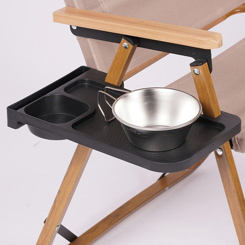 Linnkyfloa Clip On Table for Chair, Portable Camping Side Table with Cup Tray for Folding Chairs, Compact Outdoor