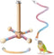 BNOSDM Bird Rope Perch with Stand Perch Toy Set Bendable Rope Perches