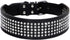 Rhinestones Dog Collars - 2" Wide Sparkly Crystal Studded PU Leather Collar for Medium and Large Dogs, 5 Rows