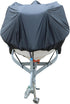WFLNHB Heavy Duty 210D Boat Cover for Trailerable Fishing Ski Bass V-Hull Tri-Hull Runabouts, 17-19ft, Black