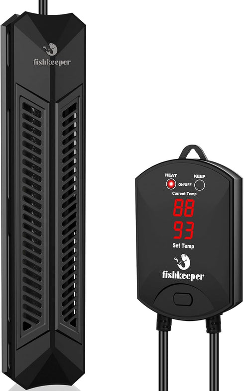 500W Adjustable Aquarium Heater, Digital Display Controller, Submersible Water Heater for 66-132 Gal Tanks