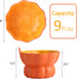 Cute Pumpkin Shaped Cat Bowl, Ceramic Raised Cat Bowl for Food or Water, Anti Vomiting & Whisker Friendly, 9 oz Small Elevated Cat Dish for Indoor Flat Faced Cats and Kitten