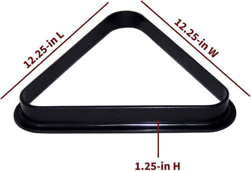 Hathaway Pool Table Triangle Rack, Durable Plastic Billiard Ball Racking Frame for 2.25-in Balls, 12.25-in, Black