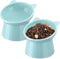 Zhehao 2 Pieces Plastic Raised Bowl Set, Tilted Elevated Cat Food and Water Bowls, Anti Vomit Dishes for Cats and Small