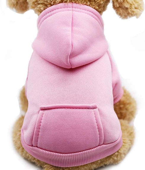 Jecikelon Winter Dog Hoodie Sweatshirts with Pockets - Warm Dog Clothes for Small Dogs (Medium, Pink)