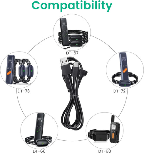 2-Pack Charger Replacement for Delupet Dog Training Collar, Magnetic Charging Cable for Yawpet Shock Collar