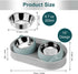 Elevated Cat Food Bowls - Raised Stainless Steel Bowls with Stand, Anti Vomiting, Double Bowl Set (Grayblue)