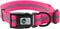 NIMBLE Waterproof Dog Collar Anti-Odor Durable Adjustable Polyester with Reflective Cloth Stripe (Large, Pink)