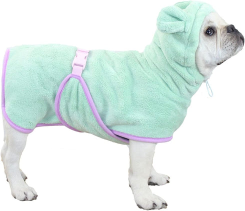 Dog Bathrobe Towel, Cat Bathrobe Microfiber Fast Drying Absorbent Hooded Bath Towel