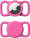 Waterproof Airtag Dog Collar Holder - Ultra-Durable Silicone & ABS Airtag Case for Dog & Cat Collars (Rose, Regular)