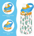 WEIYEKO 16.9 oz Green Flower Cactus Love Heart Kids Water Bottle with Straw Leakproof Travel School for Girls Boys