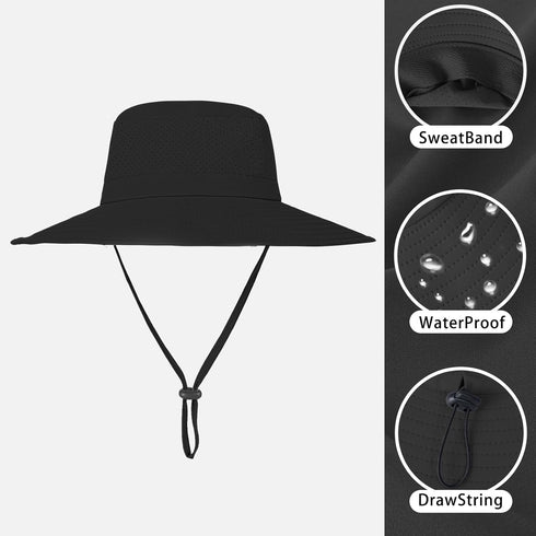 ZOORON Boonie Hat, UPF 50+ Cooling Sun Hat for Men and Women, Wide Brim Bucket Hat for Hiking Beach Safari