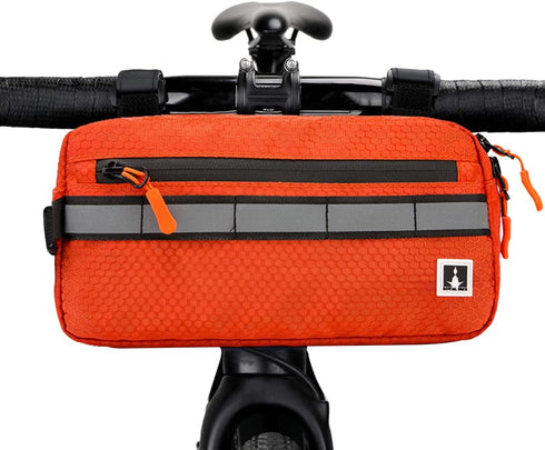 Waterproof Bike Bag, Front Handlebar Bag for Bicycles, Converts to Crossbody Bag (Orange)