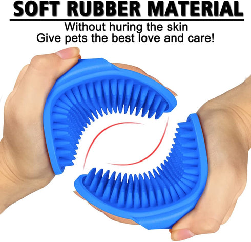 Dog Grooming Brush, Pet Shampoo Bath Brush with Adjustable Ring Handle for Long & Short Haired Dogs, 2pcs
