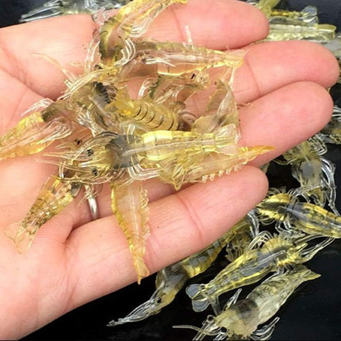 Generic 10 4cm Pcs Simulation Fake Bait Grass Shrimp Lures Soft Shrimp Bait Fishing Gear Professional Design