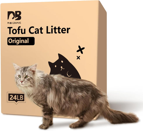 Cat Litter 24LB/4 Packs, Dust-Free Clumping Tofu Cat Litter, Quickly Absorb Odors, Pure Natural Cat Tofu Litter