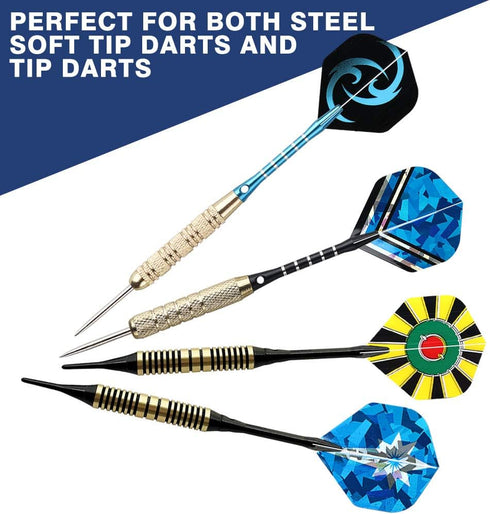 Tezoro Standard Dart Flights, 30 Sets, 90 Pcs, Durable Replacement Accessories, Rich Designs