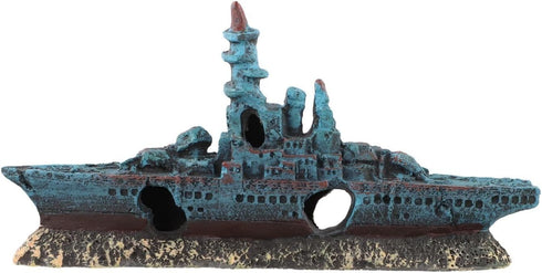 FABULETTA Resin Warship Ornament, Aquarium Decoration Fish Tank Landscaping, Safe Creative Pirate Decor for Small Fish