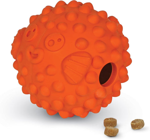 Brightkins Tough & Tumble Small Pufferfish - Interactive Dog Puzzle Toy for All Breeds