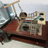 Hamiledyi Parrot Playground Bird Play Stand Natural Wood Parrot Perch Gym with Feeder Cups Cockatiel Nest with Ladder