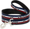Buckle-Down Pet Leash - Mustang/Text w/Tri-Bar Stripe - 4 Feet Long, 1/2" Wide