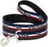 Buckle-Down Pet Leash - Mustang/Text w/Tri-Bar Stripe - 4 Feet Long, 1/2" Wide