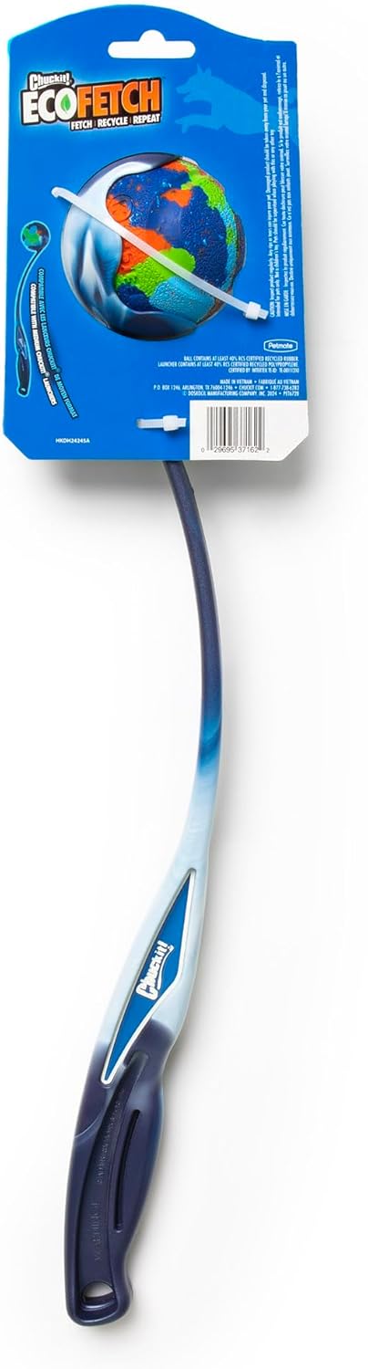 18" (2.5") 20-60 Chuckit! EcoFetch Dog Ball Launcher - with Medium Dog Fetch Ball Thrower, for Dogs Pounds, Made in USA