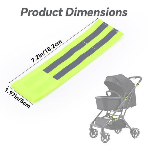 Goktvai 6 Pcs Reflective Bands Strip for Strollers, High Visibility Elastic Safety Reflective Tape Identifier Baby