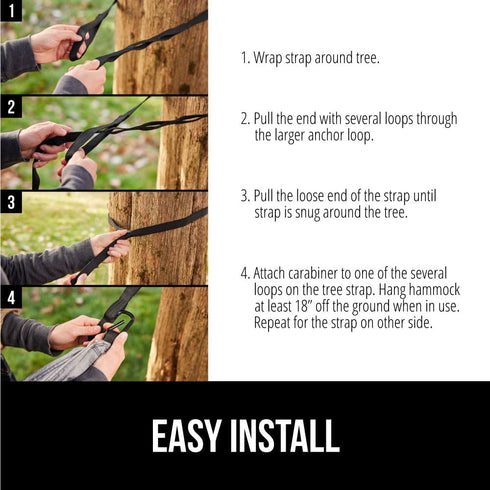 Gorilla Grip 9x4.5 FT Durable Portable Camping Hammock, Holds 400lbs with Heavy Duty Tree Straps, Blue