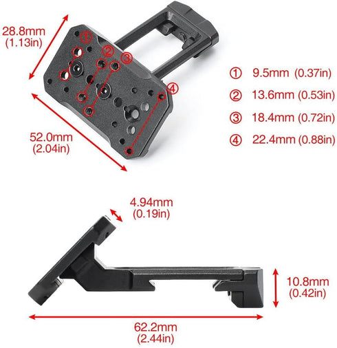 RMR Red Dot Sight Universal 45-Degree Lightweight Optic Mount, Aluminum Reflex Sight Offset Mount