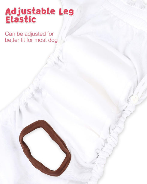 4 Pack FMG03S CuteBone Washable Female Dog Diapers Reusable Doggie Heat Diapers for Period