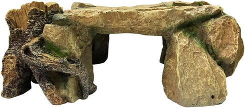 Resin Hideout Shelter for Shrimp and Crawling Pets, Aquarium Tortoise Cave Decorations, Spacious Betta Fish Resting Spot