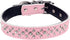 Adjustable Rhinestone Dog Collar - Sparkly Crystal Soft Genuine Leather Bling Collars for Small Medium Large Dogs