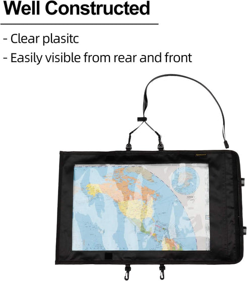 KOSIBATE Map Case, Waterproof Military Hiking Map Pouch Holder with Clear Window & Lanyard
