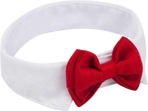 ZTON Handcrafted Adjustable Formal Pet Bowtie Collar Neck Tie for Dogs & Cats (L, Red)