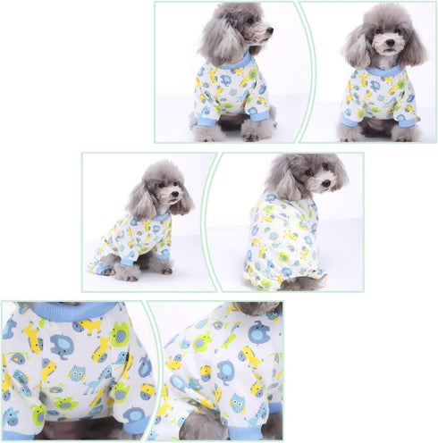 2-Pack Pet Clothes Puppy Cute Pajamas - Cotton Rompers for Dogs, Cats Jumpsuits, Bluehorse & Mermaid, XL