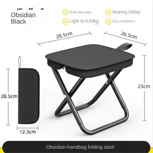 265 LBS Portable Folding Stool, Small Portable Stool for Adults, Fishing Hiking Gardening and Beach with Carry Bag