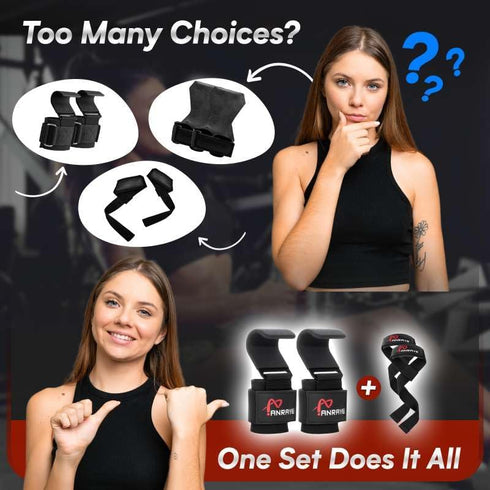 Set Weight Lifting Hooks & Wrist Straps Lifting Hooks with Anti-Slip Grip, Adjustable Wrist Wraps for Weightlifting