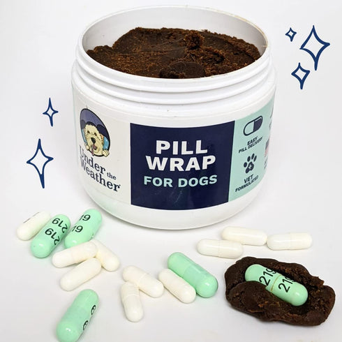 Under the Weather Pet Pill Wrap for Dogs - Natural Chicken Flavor Treats Wraps to Hide Medications and Vitamins