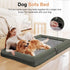 Large Orthopedic Dog Bed, Washable Bolster XL Memory Foam Sofa Couch with Removable Cover - Dark Green