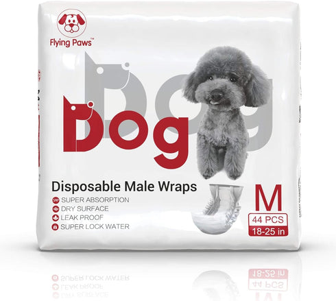 44 Male Dog Diapers - Absorbent Dog Wraps Belly Bands for Male Dogs with Leak Protection, Excitable Urination